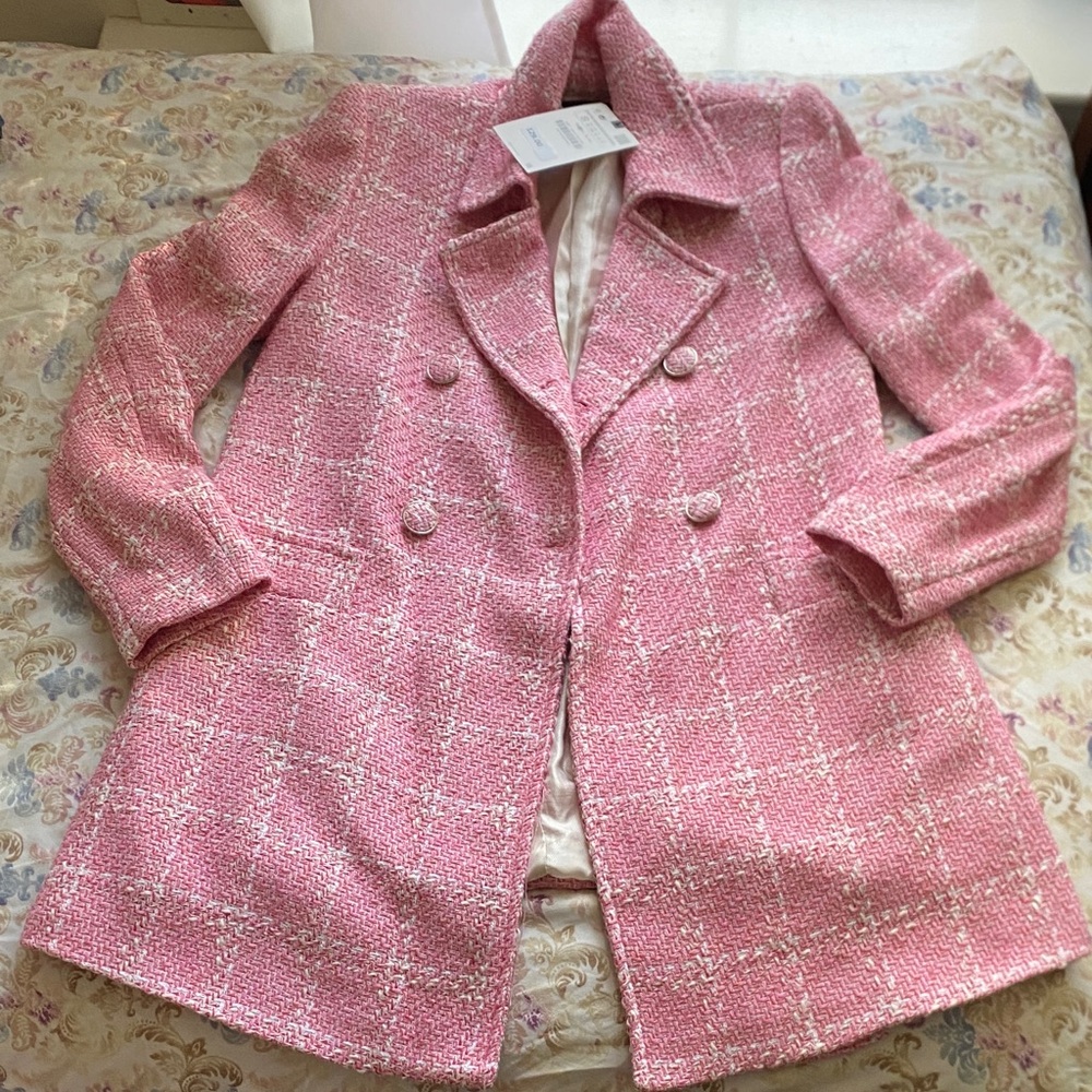 Zara Pink Tweed Coat